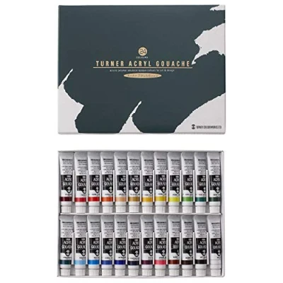 Afbeelding van Turner acryl gouache 24 kleuren set school (japan import)