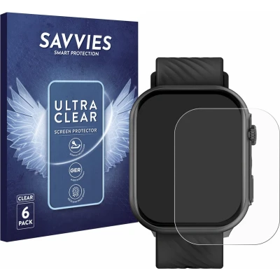 Afbeelding van Savvies Screenprotector voor Yuede Smartwatch 2&quot; Folie Beschermfolie transparant (6 Stuks)