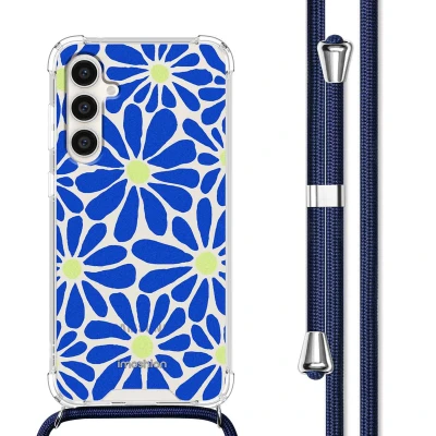 Afbeelding van Samsung Galaxy S23 FE Hoesje Kunststof iMoshion Softcase/Koordhoesje/Backcover Cobalt Blue Flowers Connect Telefoonhoesje