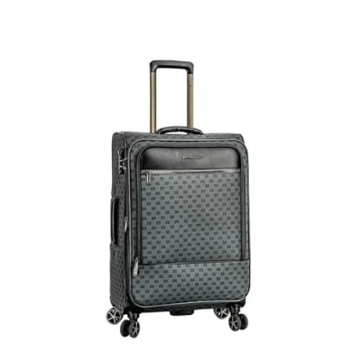 Afbeelding van Infinity Leather Soft Shell Koffer Bagage Cabine Cosmetische Tas Reizen Trolley Gevallen Set, Grijs, L 31&quot;,