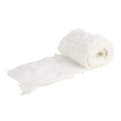 Afbeelding van Ideen mit Herz Kunstbontband, pluche, 12 cm breed, 2 m lang, ideaal voor knutselen, naaien, decoreren, tafelloper (wit)