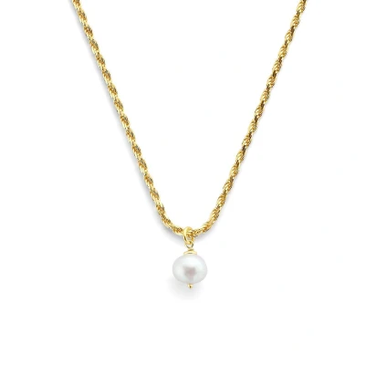 Afbeelding van zilver verguld (geel) collier parel 41 + 4 cm 2102868 horloge Goudkleur 45