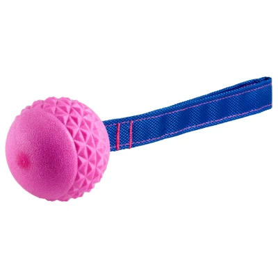 Afbeelding van Vadigran Tpr Bal Met Touw Red Frutti Hondenspeelgoed Aardbei 6.5 cm Rood