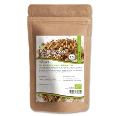 Afbeelding van Mynatura Biologische galgantwortel gesneden, gedroogd, galgant poeder, thee, siam galgant, natuurproduct, in zak (500 g)