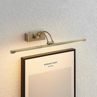 Afbeelding van Lucande Wandlamp 1licht metaal, aluminium H: 7.8 cm antiek messing Inclusief lichtbron