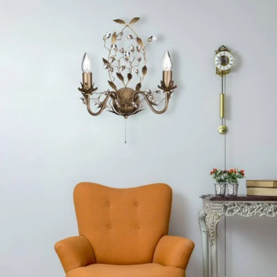 Afbeelding van Searchlight Wandlamp Almandite Florentijnse stijl 2 lichtbr.