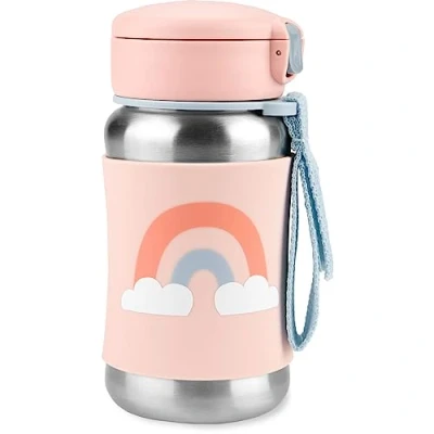 Afbeelding van Skip Hop Peuter Sippy Cup met rietje, Sparks roestvrij stalen rietfles, regenboog