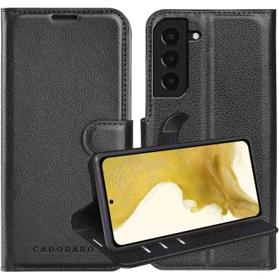 Afbeelding van Cadorabo Hoesje geschikt voor Samsung Galaxy S22 PLUS in PHANTOM ZWART Beschermhoes Cover magnetische sluiting Case