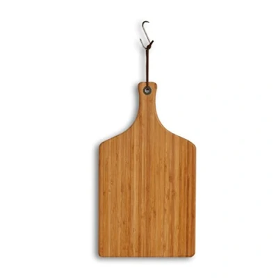 Afbeelding van Bamboe houten snijplank/serveerplank met handvat 44 x 25 cm Snijplanken