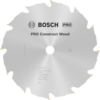 Afbeelding van Bosch Cirkelzaagblad Construct Wood 184 x 16 2,6 mm, 12