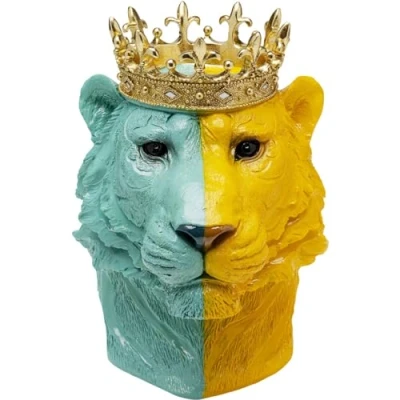 Afbeelding van Woonaccessoires tijger koning blauw en geel Kare Design