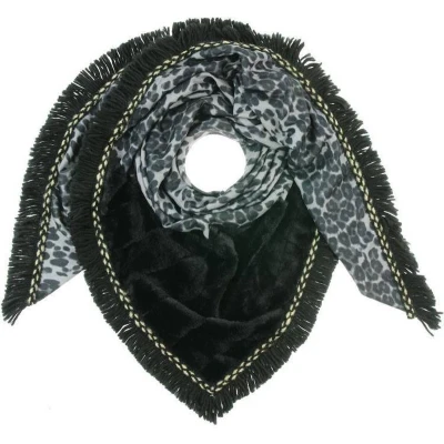 Afbeelding van Omslagdoek Vachtsjaal Triangle Leopard Black