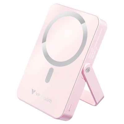 Afbeelding van Verbatim Charge &#039;n&#039; Go Magnetische Draadloze Power Bank 10000 mAh met standaard Roze