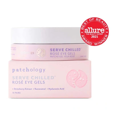 Afbeelding van Patchology Serve Chilled Rose Eye Gels 15 stuks pot Valentijn Beautytasting