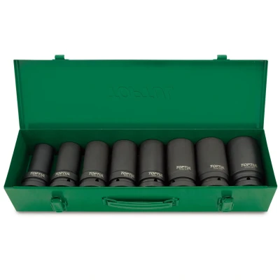 Afbeelding van Contactdoos Satz TOPTUL 1 8Stk 24 27 30 32 33 36 38 41 mm lang(LKW)