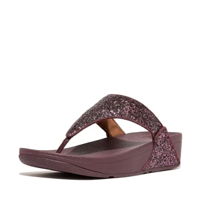 Afbeelding van Fitflop LULU Glitter Toethongs Teensandalen, Dames, Maat: 39, Metallic mauve wine Kunststof