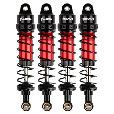 Afbeelding van INJORA RC Schokbreker met Lente Onderdelen voor 1:10 Crawler Axial SCX10 90046 AXI231017 Traxxas TRX 4 D90 (Zwart&amp;Rood, 90mm)