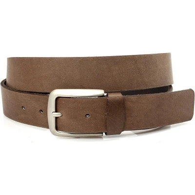 Afbeelding van JV Belts Heren dames riem bruin nubuck leer cm breed Echt Taille: 100cm Totale lengte riem: 115cm
