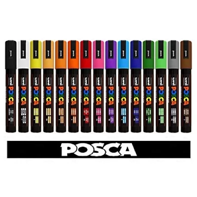 Afbeelding van Posca Uni Ball Marker PC 5M Tempera, 15 kleuren, professionele set