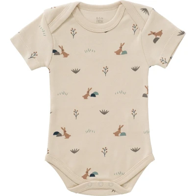 Afbeelding van Fresk Romper met Korte Mouwen Newborn Biologisch Katoen Zandkleurig Rabbit Sandshell