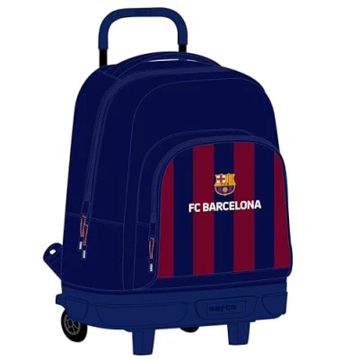 Afbeelding van Safta FC Barcelona Grote rugzak met wielen, compact, afneembaar, ideaal voor kinderen van verschillende leeftijden, comfortabel en veelzijdig, kwaliteit duurzaamheid, 33 x 22 45 cm,