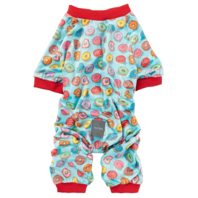 Afbeelding van Fuzzyard Pyjama You Drive Me Glazy Lichtblauw&amp;Rood Hondenkleding 31 cm