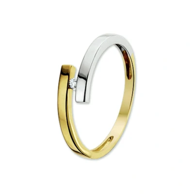 Afbeelding van Bicolor Gouden Ring diamant 0.03ct H SI 4207323 18.00 mm (57)