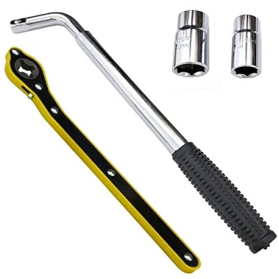 Afbeelding van 14 20 inch wielsleutel met standaard CR V stopcontacten + 360 draaibare arbeidsbesparende krik ratelsleutel (kruis)