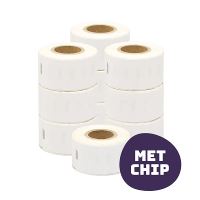 Afbeelding van Geschikt 10x Dymo 99010 / S0722370 compatible Labelwriter 550 labels, 89 mm x 28 Alleeninkt
