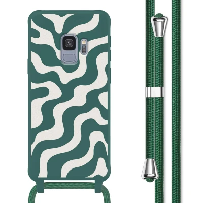 Afbeelding van Samsung Galaxy S9 Hoesje Siliconen en TPU (zacht) imoshion Softcase/Koordhoesje/Backcover Petrol Green Groovy Telefoonhoesje