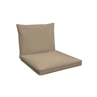 Afbeelding van POKAR Zitkussen Rugkussen Lounge Kussen Tuin voor Tuinmeubelen Loungemeubels Set van 2 (1x 70x70x5 cm + 1x 70x40x15 cm), Beige