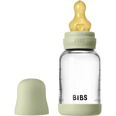 Afbeelding van BIBS Fles Slow Flow 120 ml Glas/Latex Sage