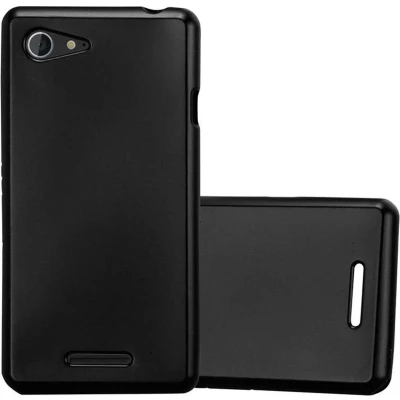 Afbeelding van Cadorabo Hoesje geschikt voor Sony Xperia E3 in METALLIC ZWART Beschermhoes gemaakt van flexibel TPU silicone Case Cover