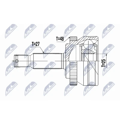 Afbeelding van NTY NPZ HY 517 Homokineet Handgeschakeld Vooras links, rechts, Achteras