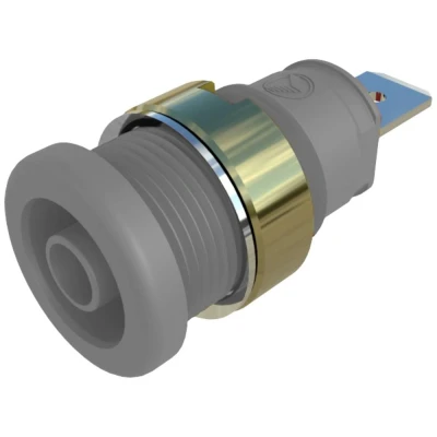 Afbeelding van SKS Hirschmann SEB 2610 F4,8 Veiligheids labconnector, female Bus, inbouw verticaal Stift Ø: 4 mm Grijs 1 stuk(s)