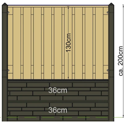 Afbeelding van Berton paal Schie wit/grijs tussenmodel met kabeldoorvoer 280 cm Tuindeco