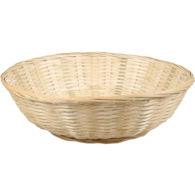 Afbeelding van broodmand rond bamboe hout D35 cm mandje rotan/riet