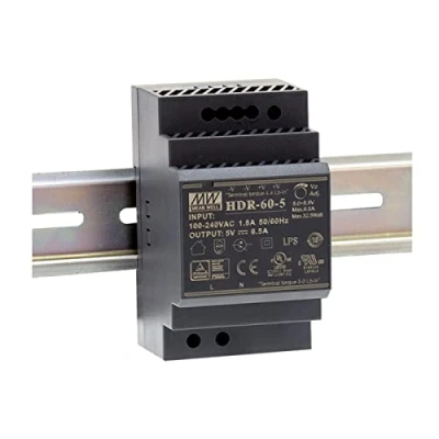 Afbeelding van Mean Well HDR 60 5 AC DC Ultra Slim DIN rail voeding, CV