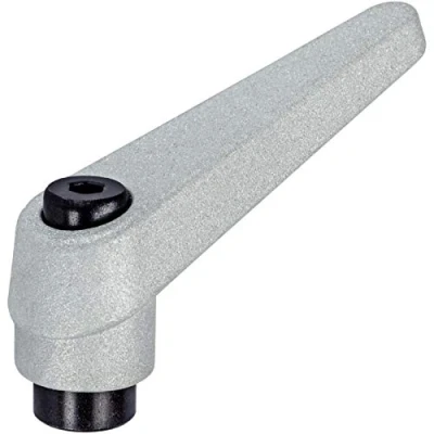 Afbeelding van HALDER 24400.0623 Verstelbare klemhendel, zilver, d1=30 mm/d2=M16
