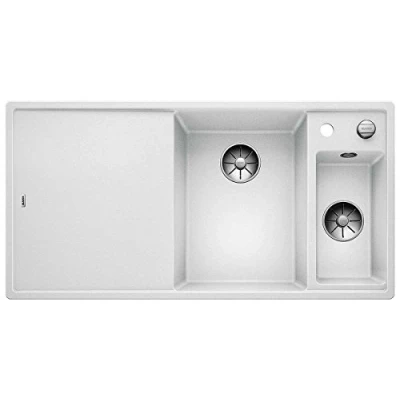 Afbeelding van Blanco Axia III 6 S F 1.5 spoelbak met spoeltafel in wit glazen snijplank 523492