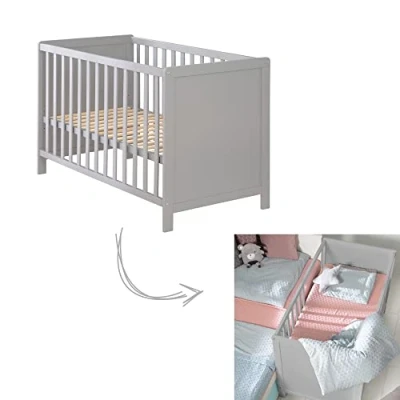 Afbeelding van roba Bijzetbed, taupe, in hoogte verstelbaar, 5 spijlen, incl. lattenbodem, 60 x 120 cm