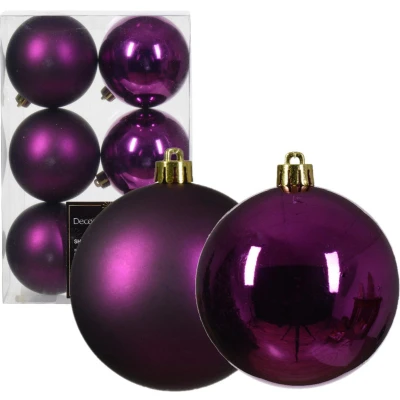 Afbeelding van Kerstbal kunststof d8 cm vlt 6st kerst Decoris