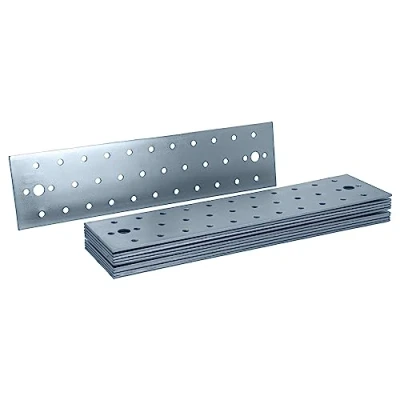 Afbeelding van HELPMATE 12 stuks platte connectoren 60 x 240 mm houten gegalvaniseerd &amp; blauw gepassiveerd verbindingsplaat met uitstekende corrosiebescherming, stabiel en duurzaam eenvoudige