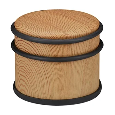 Afbeelding van Relaxdays deurstopper binnen rubber 8 cm hoog deurvastzetter houtlook deurhouder