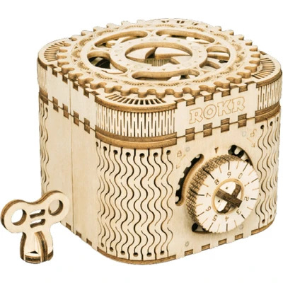 Afbeelding van ROBOTIME ROKR Treasure Box houten Schatkist Modelbouw 3D puzzel