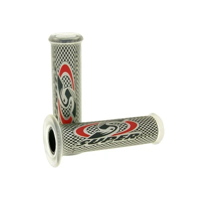 Afbeelding van 825 Paar, grepen, motor, dynagreep, stuur 22m transparant groen KLEUR LOOK CARBONO