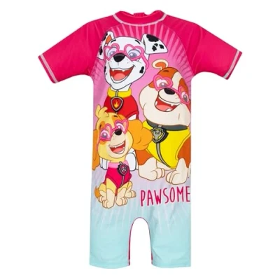 Afbeelding van PAW Patrol Zwemkostuum Marshall, Rubble, Skye Meisjes Alles in één Zwempak Korte Mouw Meisjeszwemkleding Roze 110