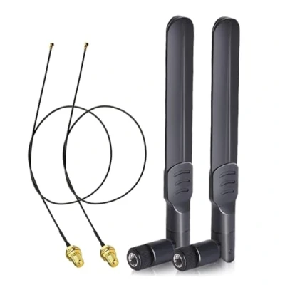 Afbeelding van Bingfu Dual Band WiFi 2.4GHz 5GHz 5.8GHz 8dBi RP SMA Mannelijke Antenne &amp; 25cm U.FL IPX IPEX MHF4 naar Vrouwelijke Verlengkabel 2 Pack voor M.2 NGFF Intel Draadloze Netwerkkaart Adapter Laptop