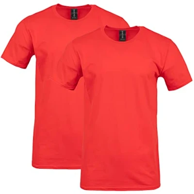 Afbeelding van Gildan Heren Shirt (Pack van 2), Rood (2 pack), L