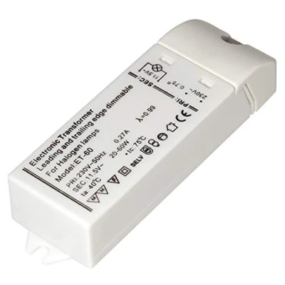 Afbeelding van Transmedia LT2L halogeentransformator 230/12 V/20 60 W, bescherming tegen overbelasting, temperatuurbeveiliging, niet dimbaar, 110 x 37 20,5 mm Slim